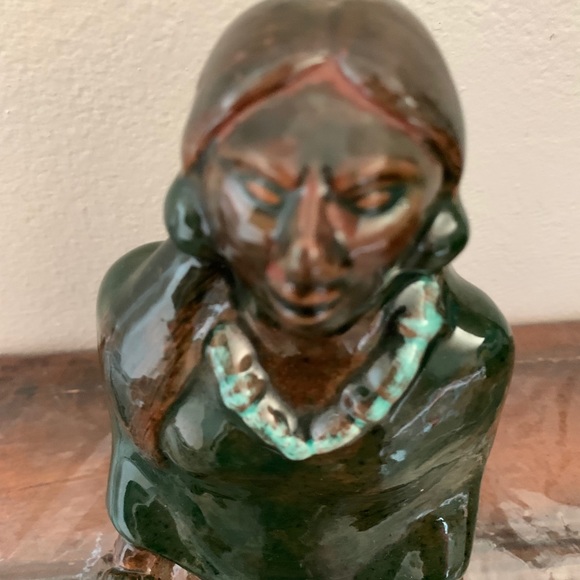 Native American Ceramic Statue - Picture 5 of 6